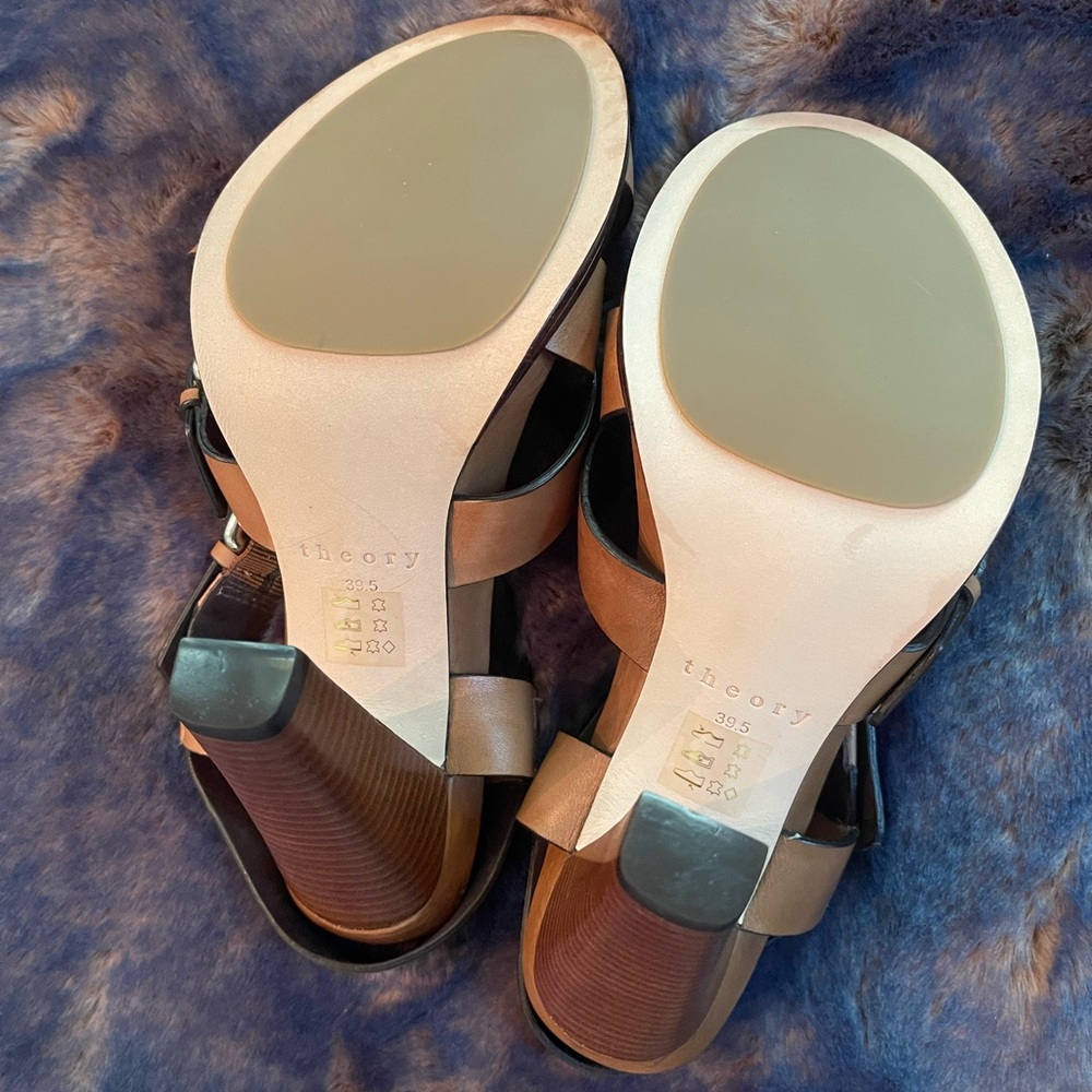 NEW Elegant Theory Tan Strappy Heels - Picture 3 of 8